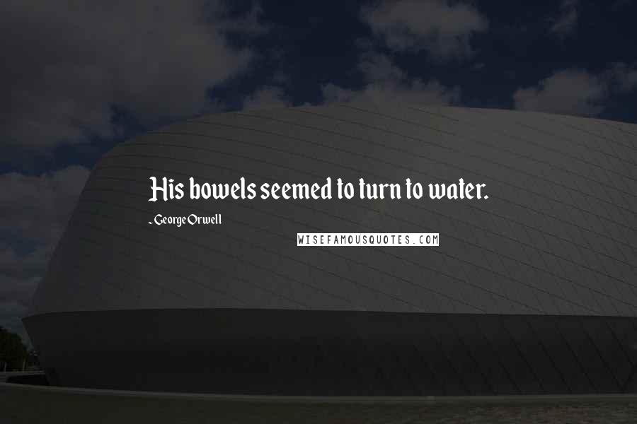 George Orwell Quotes: His bowels seemed to turn to water.
