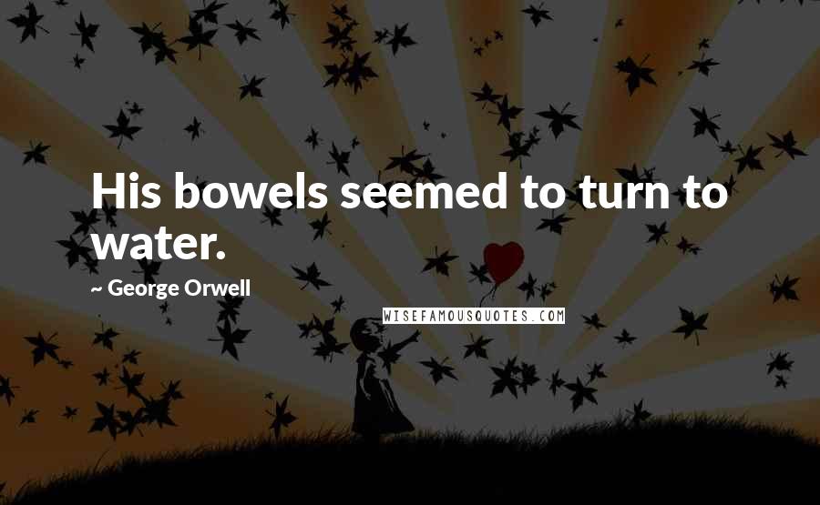 George Orwell Quotes: His bowels seemed to turn to water.