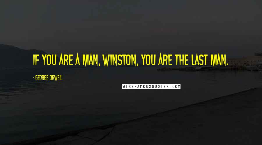 George Orwell Quotes: If you are a man, Winston, you are the last man.