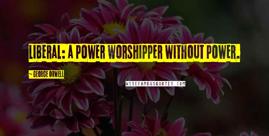 George Orwell Quotes: Liberal: a power worshipper without power.