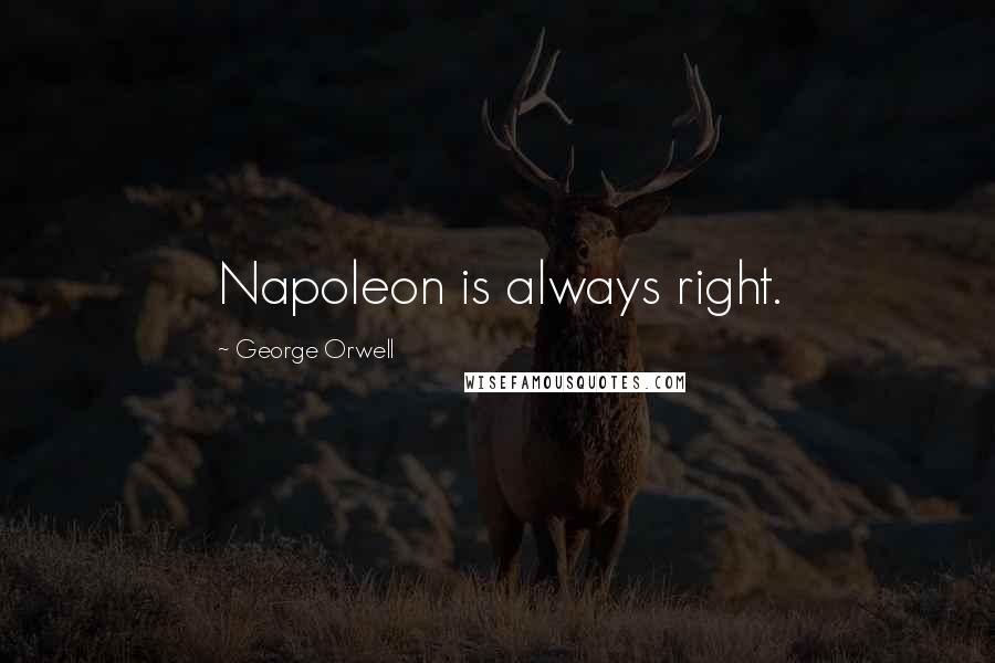 George Orwell Quotes: Napoleon is always right.