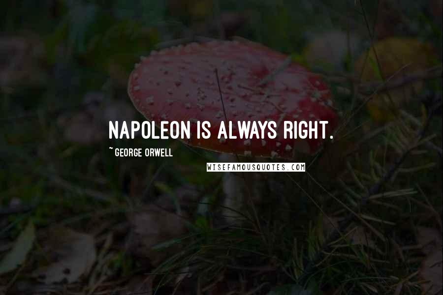 George Orwell Quotes: Napoleon is always right.