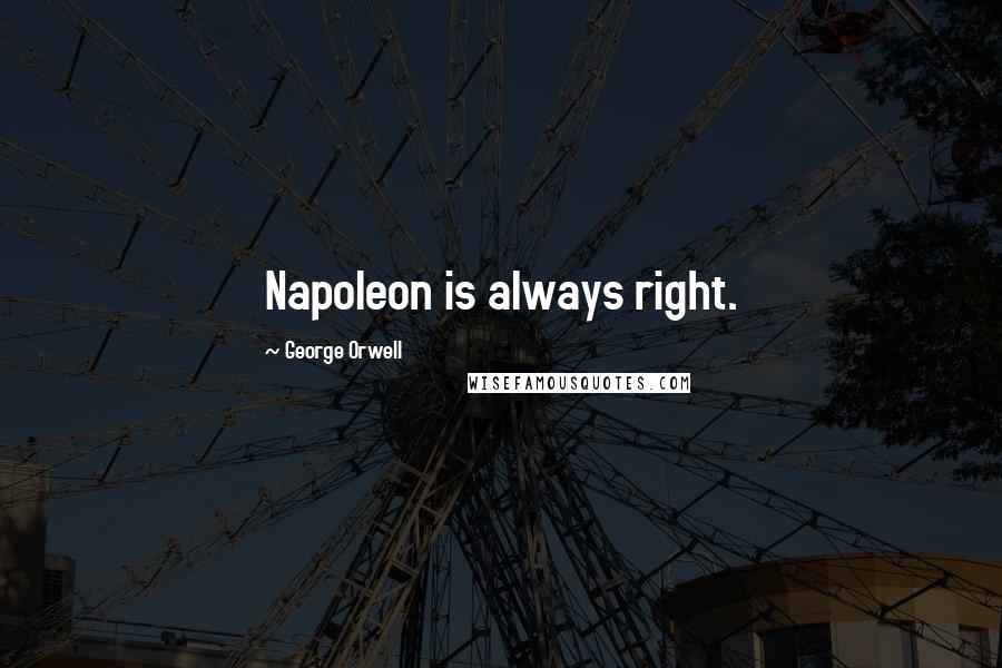 George Orwell Quotes: Napoleon is always right.