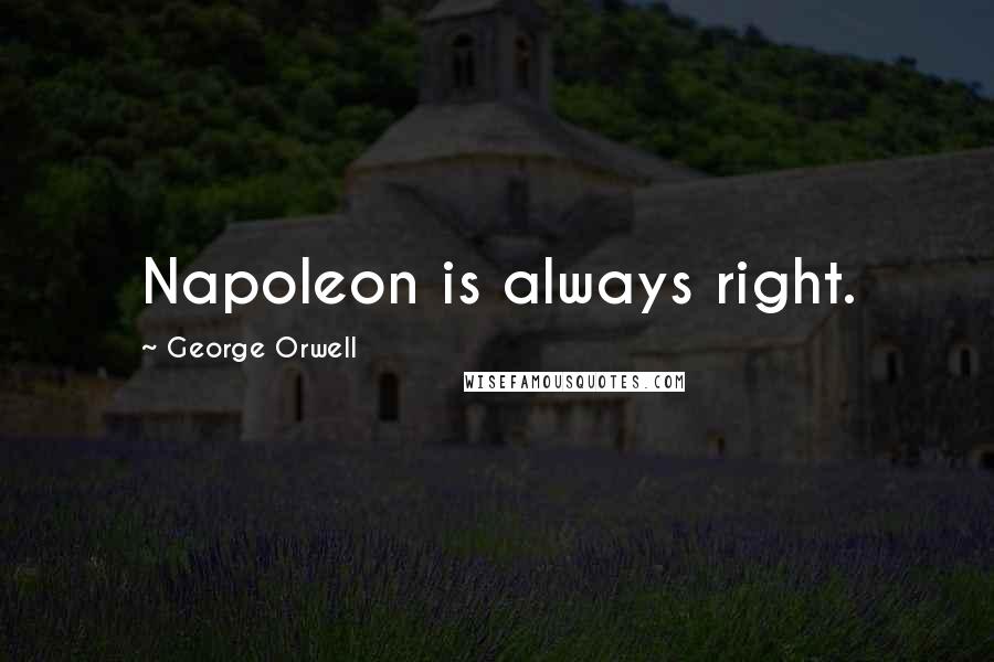 George Orwell Quotes: Napoleon is always right.