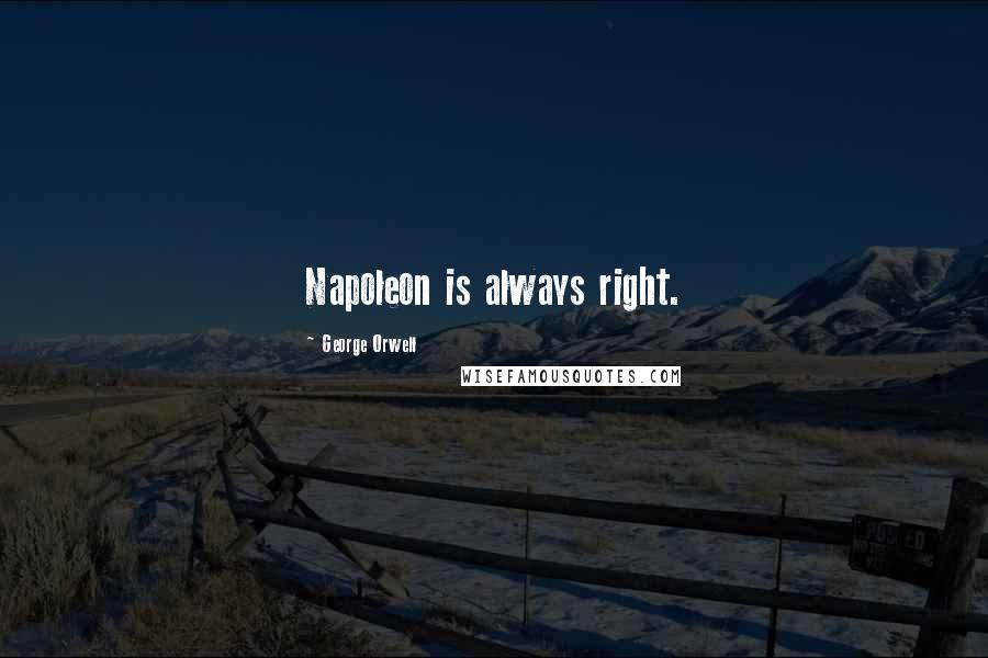 George Orwell Quotes: Napoleon is always right.