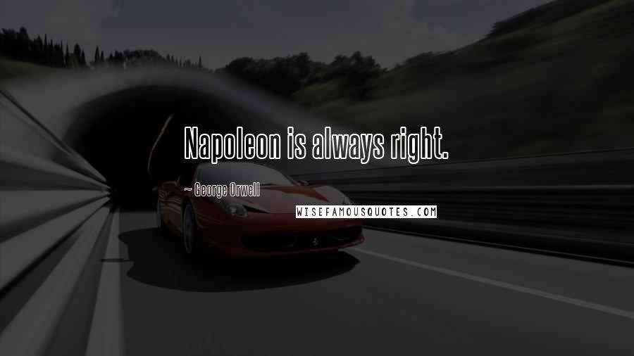 George Orwell Quotes: Napoleon is always right.