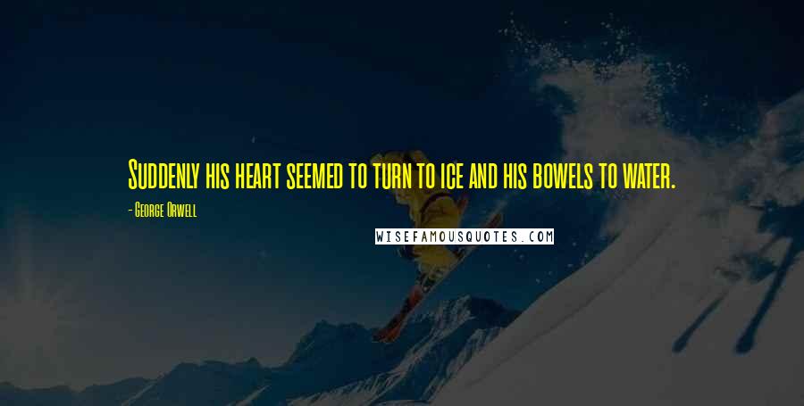 George Orwell Quotes: Suddenly his heart seemed to turn to ice and his bowels to water.