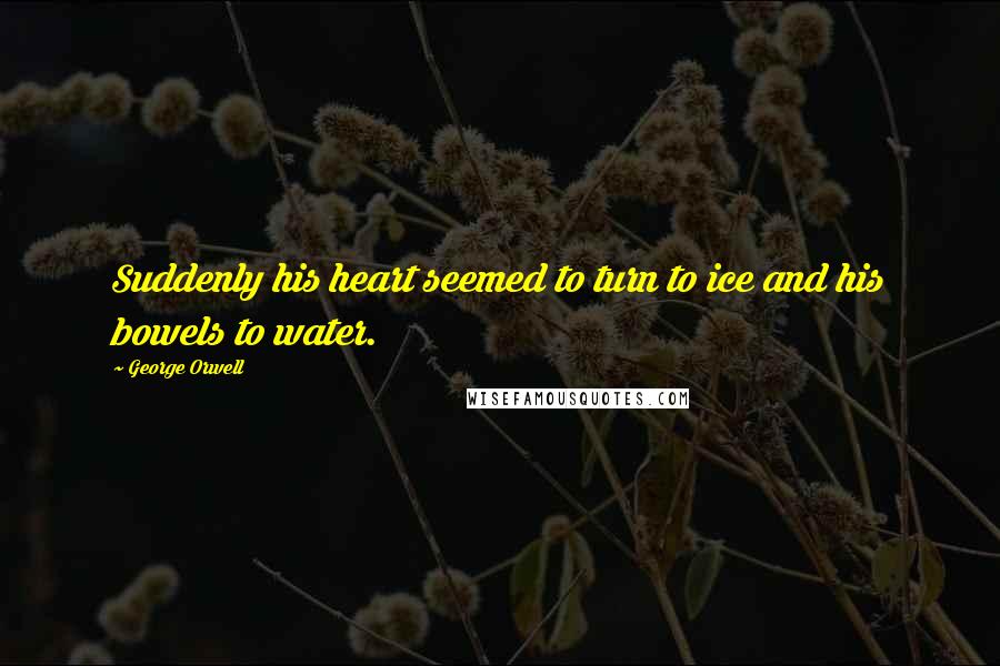 George Orwell Quotes: Suddenly his heart seemed to turn to ice and his bowels to water.