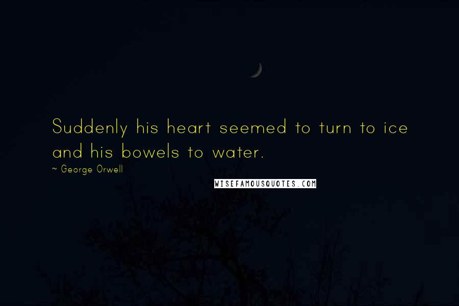 George Orwell Quotes: Suddenly his heart seemed to turn to ice and his bowels to water.