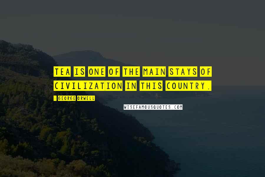George Orwell Quotes: Tea is one of the main stays of civilization in this country.