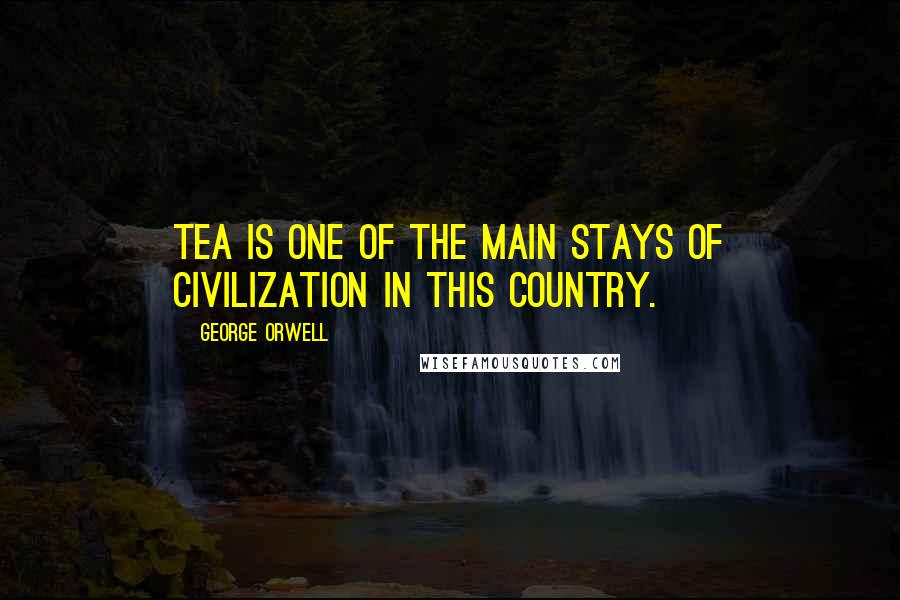 George Orwell Quotes: Tea is one of the main stays of civilization in this country.