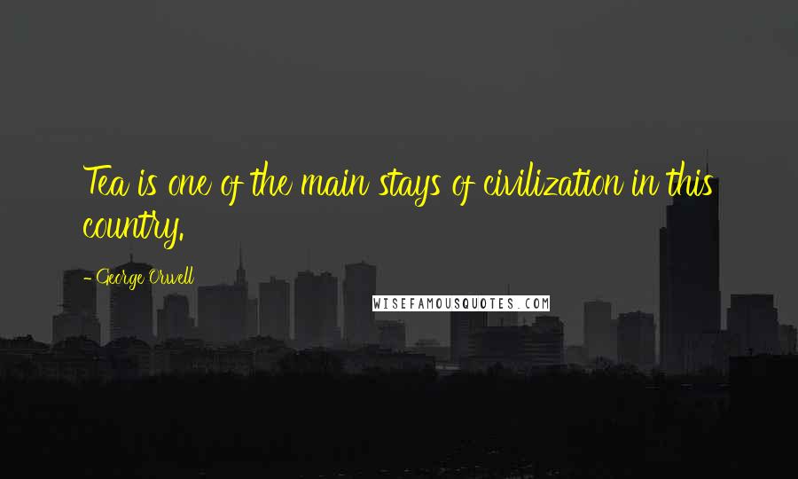 George Orwell Quotes: Tea is one of the main stays of civilization in this country.