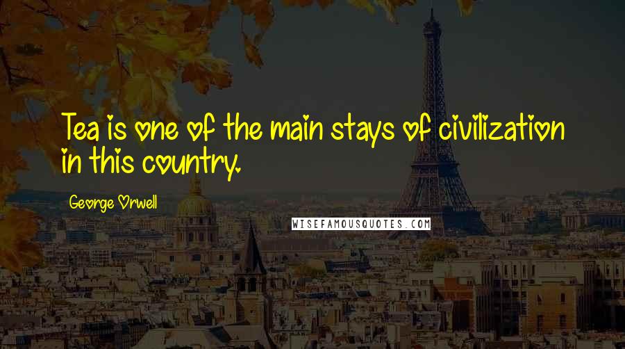George Orwell Quotes: Tea is one of the main stays of civilization in this country.