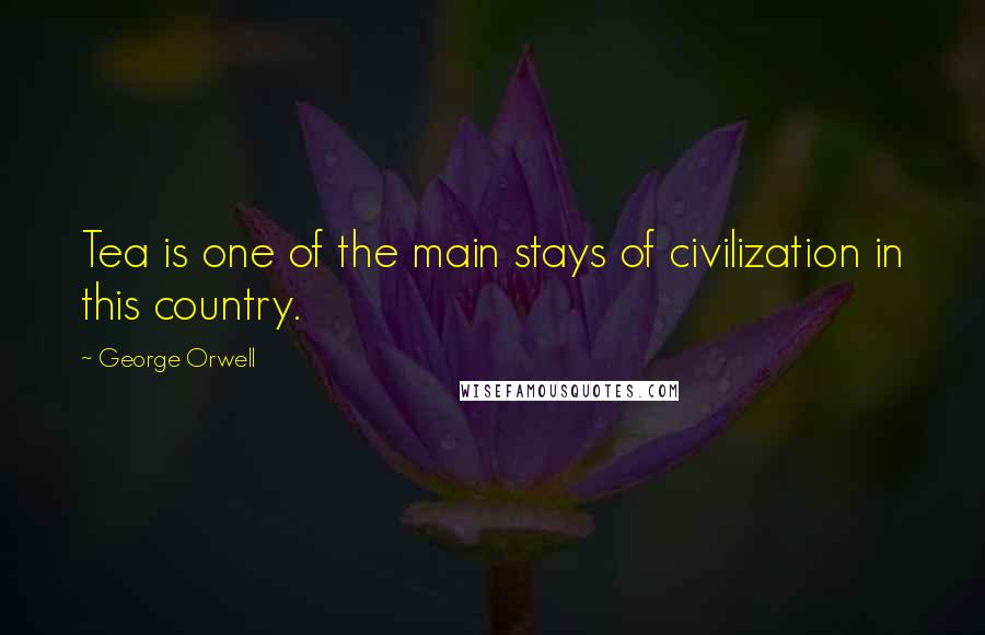 George Orwell Quotes: Tea is one of the main stays of civilization in this country.