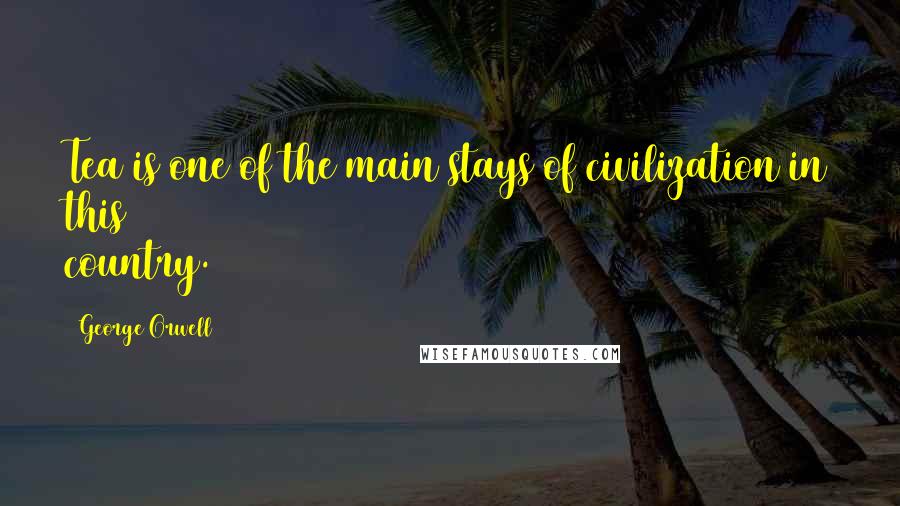 George Orwell Quotes: Tea is one of the main stays of civilization in this country.