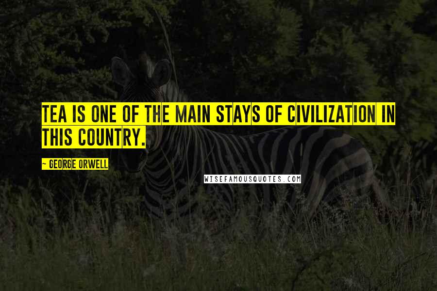 George Orwell Quotes: Tea is one of the main stays of civilization in this country.