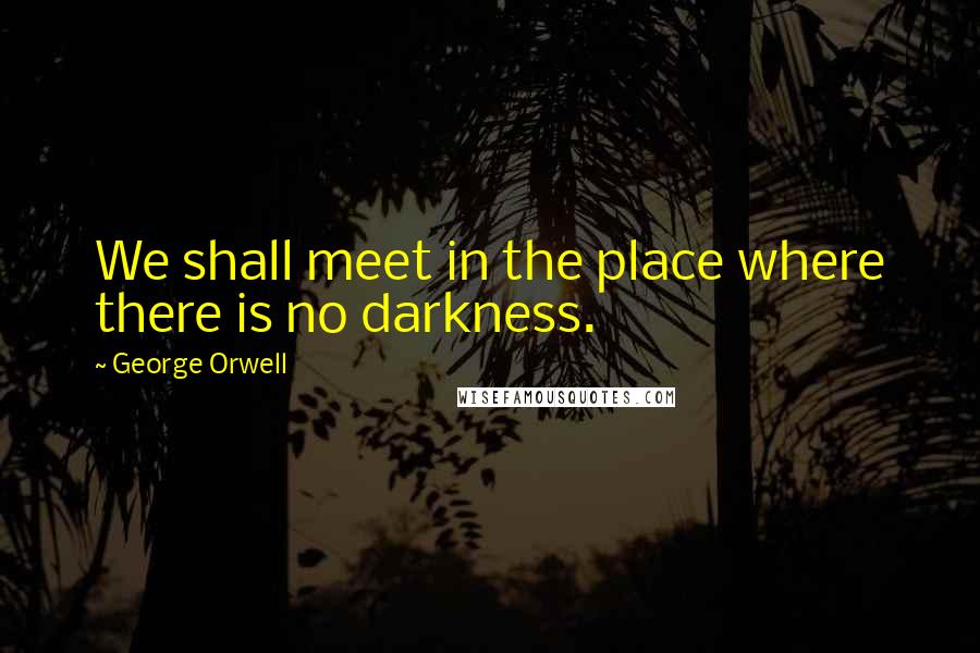 George Orwell Quotes: We shall meet in the place where there is no darkness.