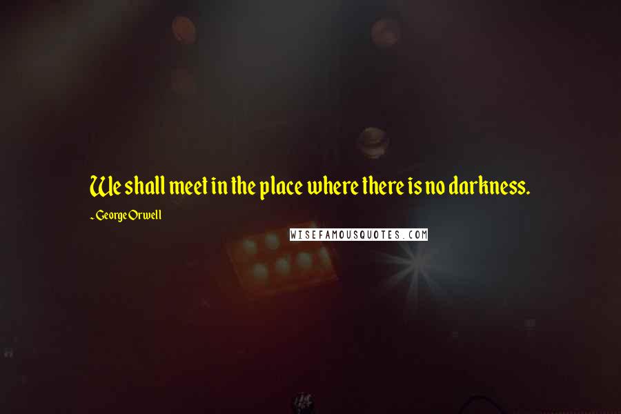 George Orwell Quotes: We shall meet in the place where there is no darkness.