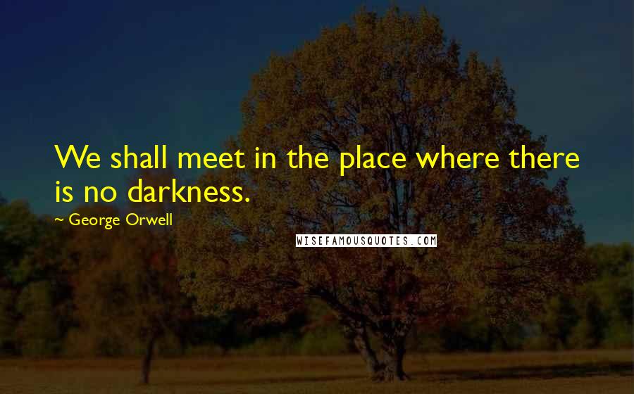 George Orwell Quotes: We shall meet in the place where there is no darkness.