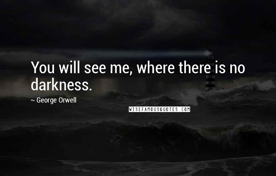 George Orwell Quotes: You will see me, where there is no darkness.