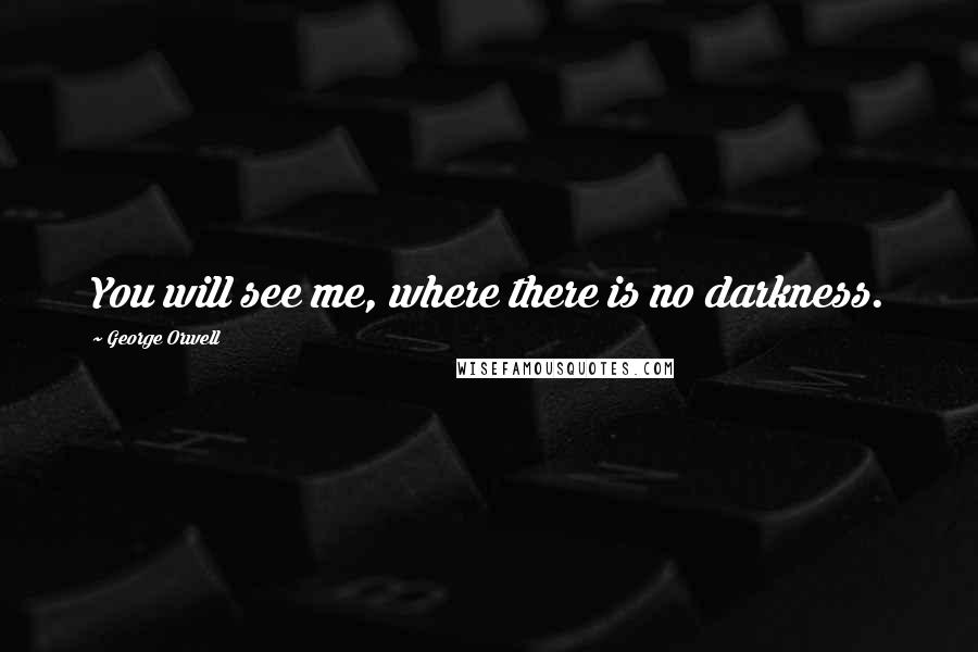 George Orwell Quotes: You will see me, where there is no darkness.