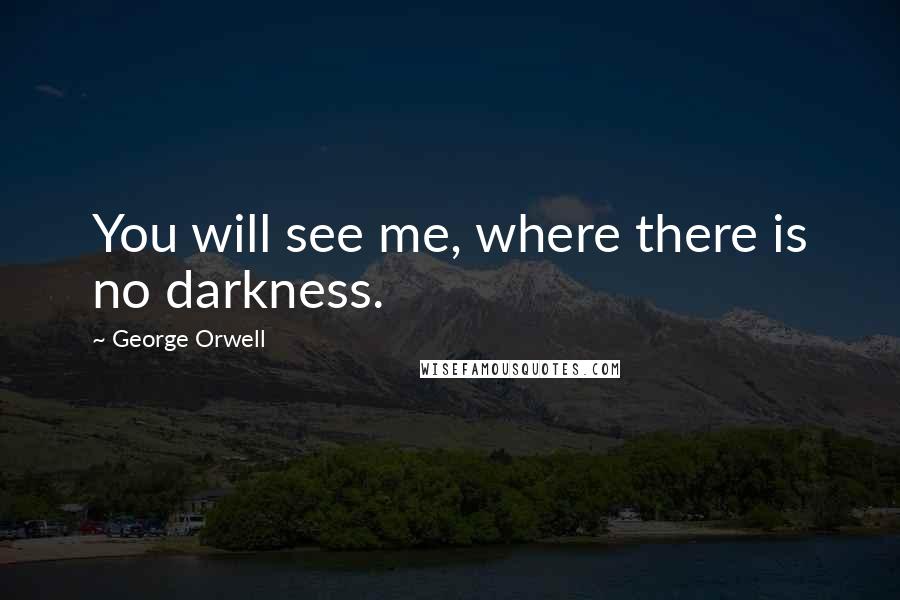 George Orwell Quotes: You will see me, where there is no darkness.