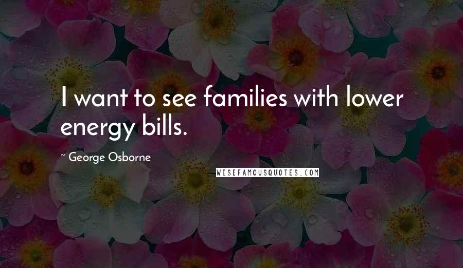 George Osborne Quotes: I want to see families with lower energy bills.