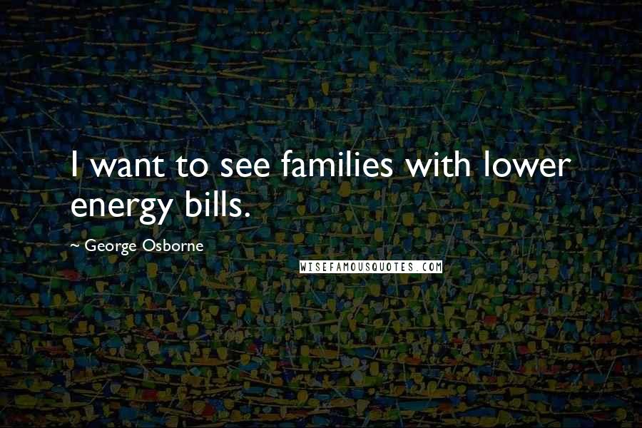 George Osborne Quotes: I want to see families with lower energy bills.