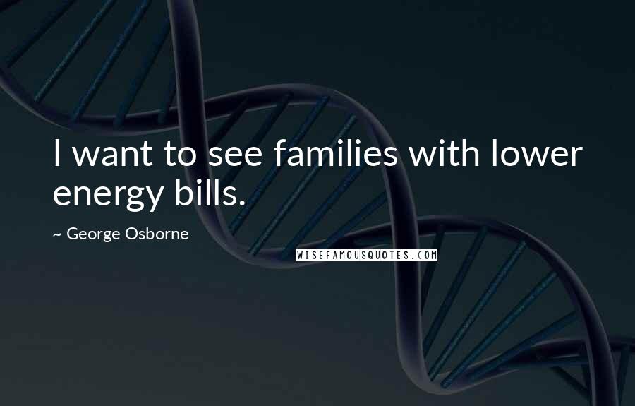 George Osborne Quotes: I want to see families with lower energy bills.