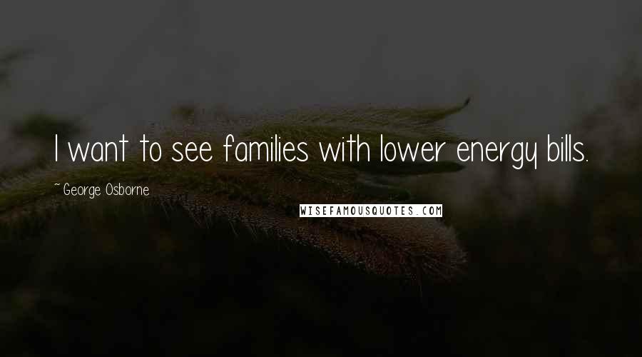 George Osborne Quotes: I want to see families with lower energy bills.