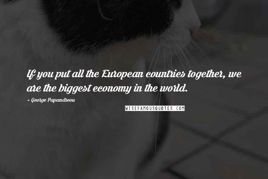 George Papandreou Quotes: If you put all the European countries together, we are the biggest economy in the world.