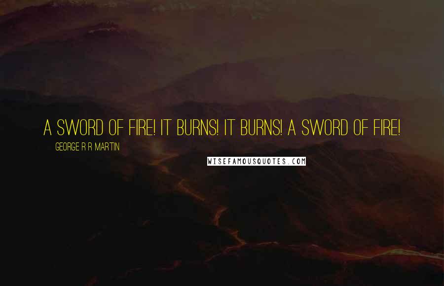 George R R Martin Quotes: A sword of fire! It burns! It burns! A sword of fire!