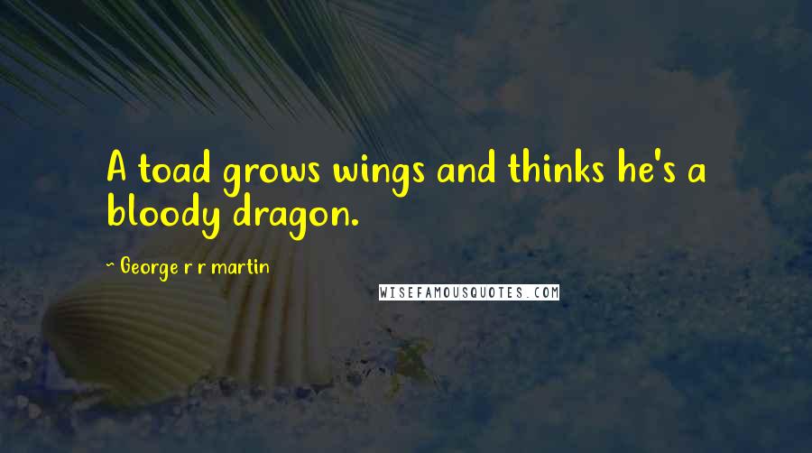 George R R Martin Quotes: A toad grows wings and thinks he's a bloody dragon.