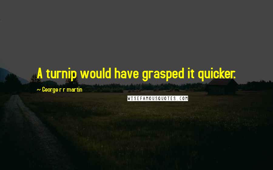 George R R Martin Quotes: A turnip would have grasped it quicker.