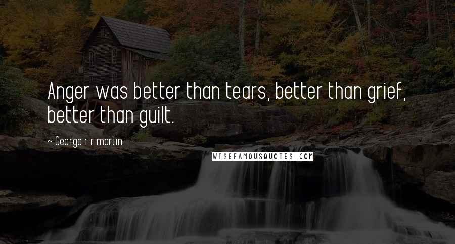 George R R Martin Quotes: Anger was better than tears, better than grief, better than guilt.