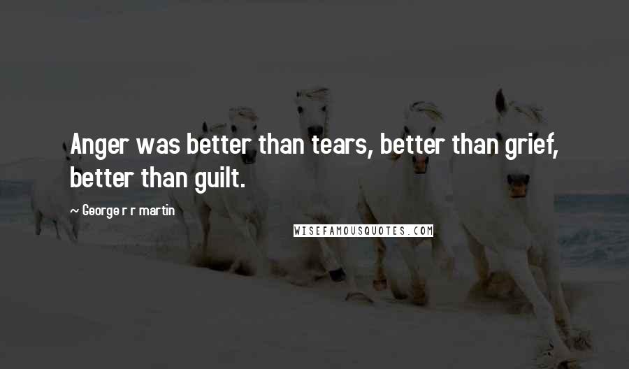 George R R Martin Quotes: Anger was better than tears, better than grief, better than guilt.