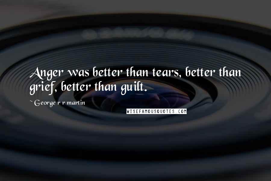 George R R Martin Quotes: Anger was better than tears, better than grief, better than guilt.