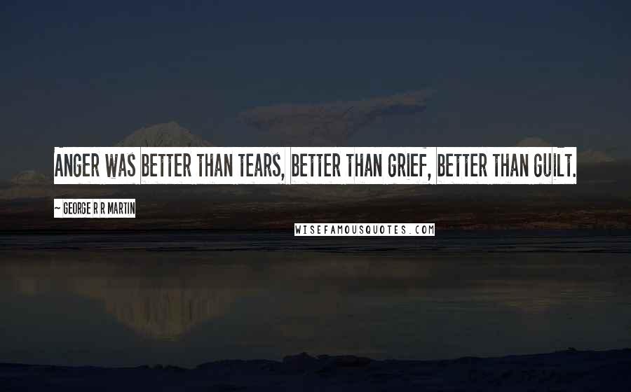 George R R Martin Quotes: Anger was better than tears, better than grief, better than guilt.