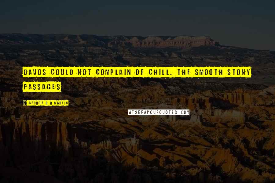 George R R Martin Quotes: Davos could not complain of chill. The smooth stony passages