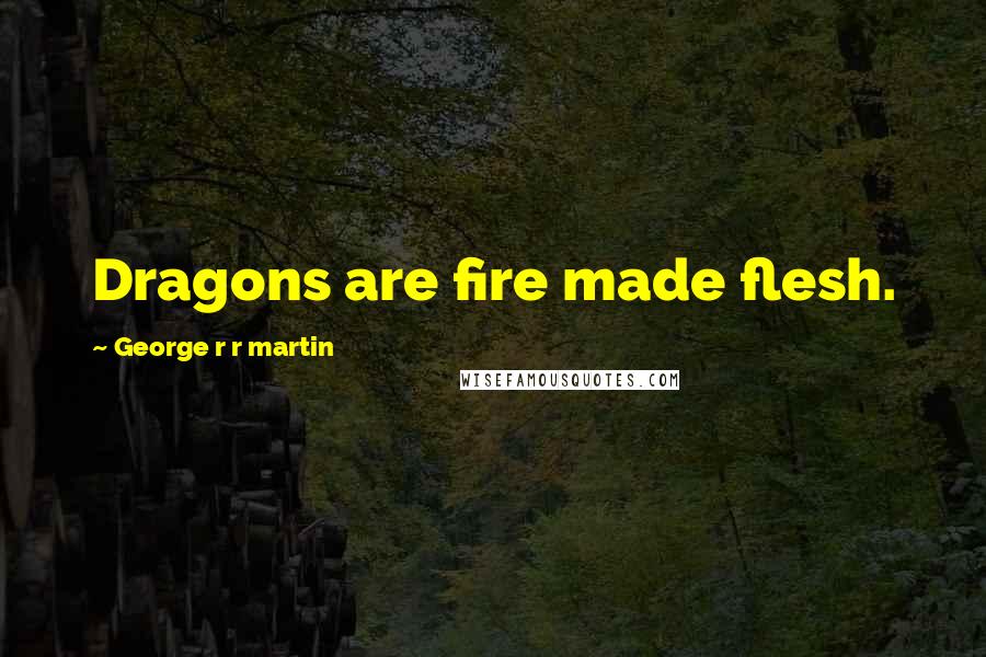 George R R Martin Quotes: Dragons are fire made flesh.