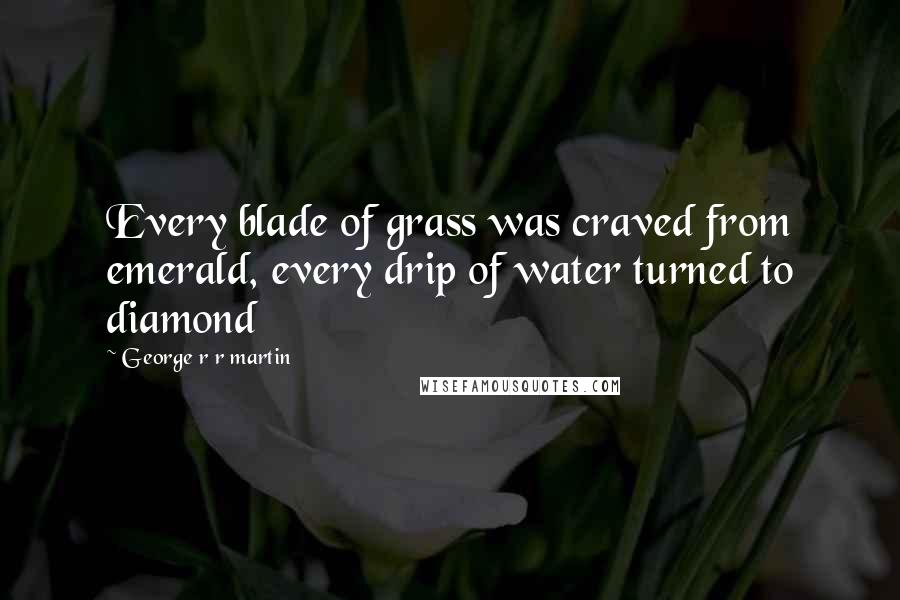 George R R Martin Quotes: Every blade of grass was craved from emerald, every drip of water turned to diamond