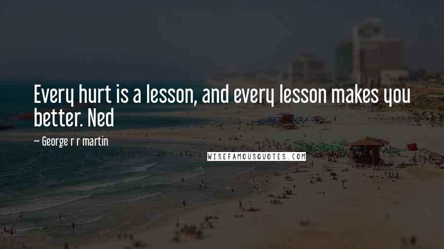 George R R Martin Quotes: Every hurt is a lesson, and every lesson makes you better. Ned