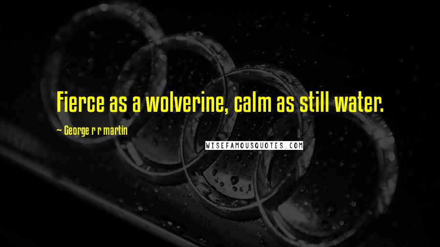 George R R Martin Quotes: Fierce as a wolverine, calm as still water.