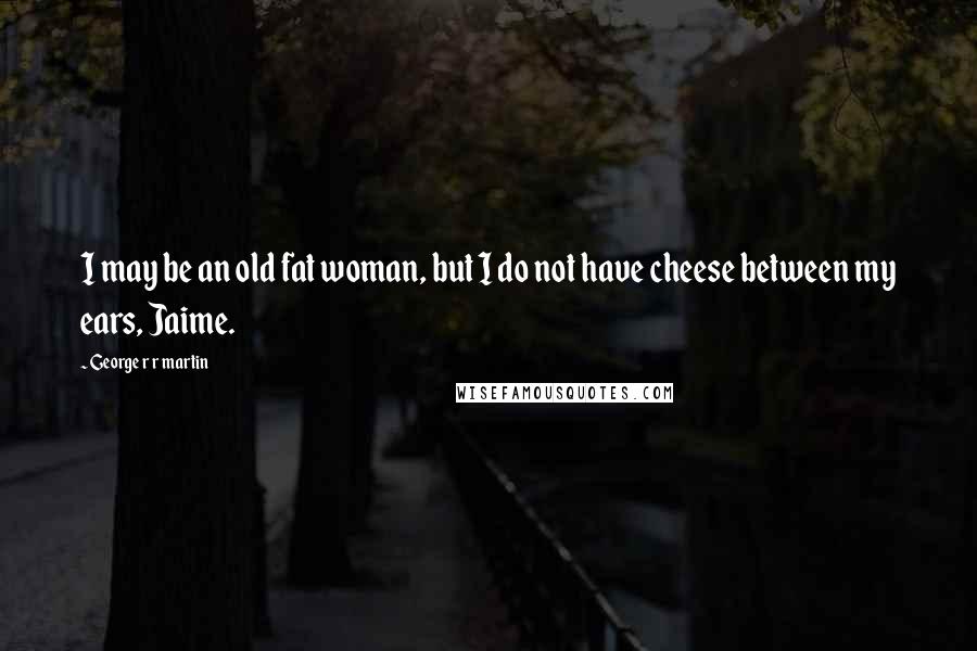 George R R Martin Quotes: I may be an old fat woman, but I do not have cheese between my ears, Jaime.