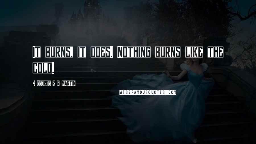 George R R Martin Quotes: It burns, it does. Nothing burns like the cold.