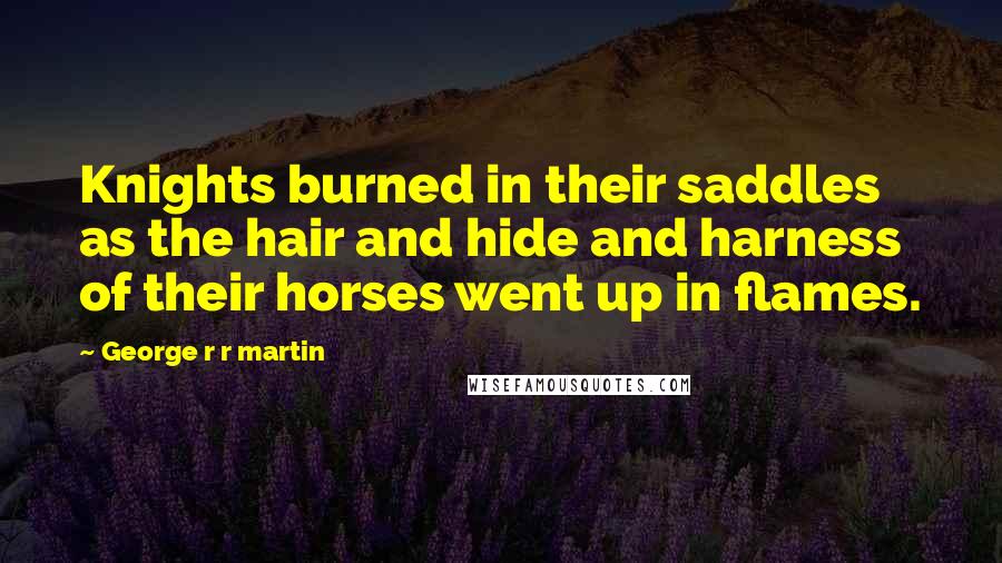 George R R Martin Quotes: Knights burned in their saddles as the hair and hide and harness of their horses went up in flames.
