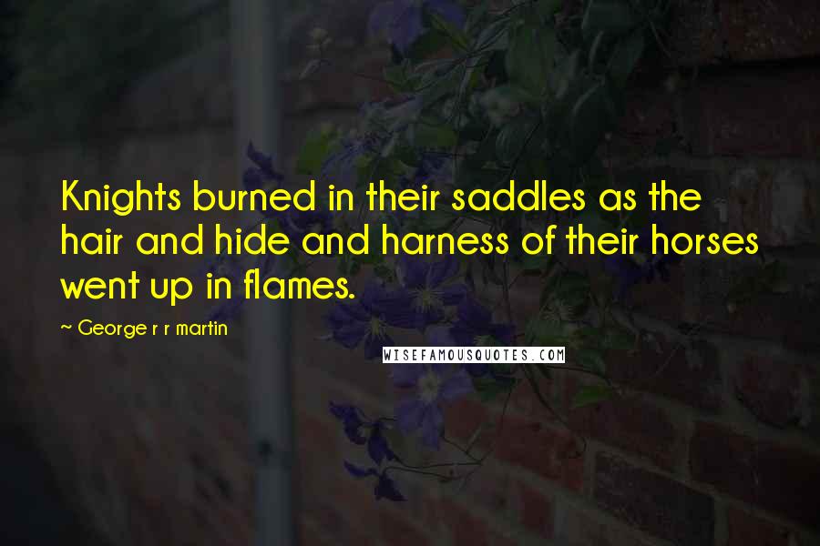 George R R Martin Quotes: Knights burned in their saddles as the hair and hide and harness of their horses went up in flames.