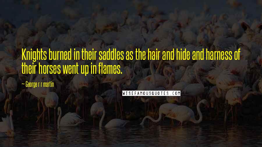 George R R Martin Quotes: Knights burned in their saddles as the hair and hide and harness of their horses went up in flames.