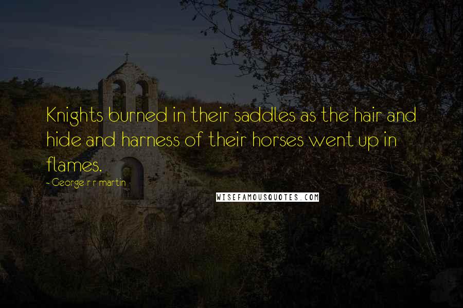 George R R Martin Quotes: Knights burned in their saddles as the hair and hide and harness of their horses went up in flames.