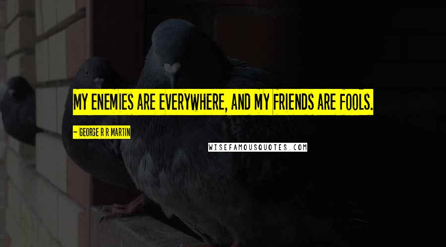 George R R Martin Quotes: My enemies are everywhere, and my friends are fools.